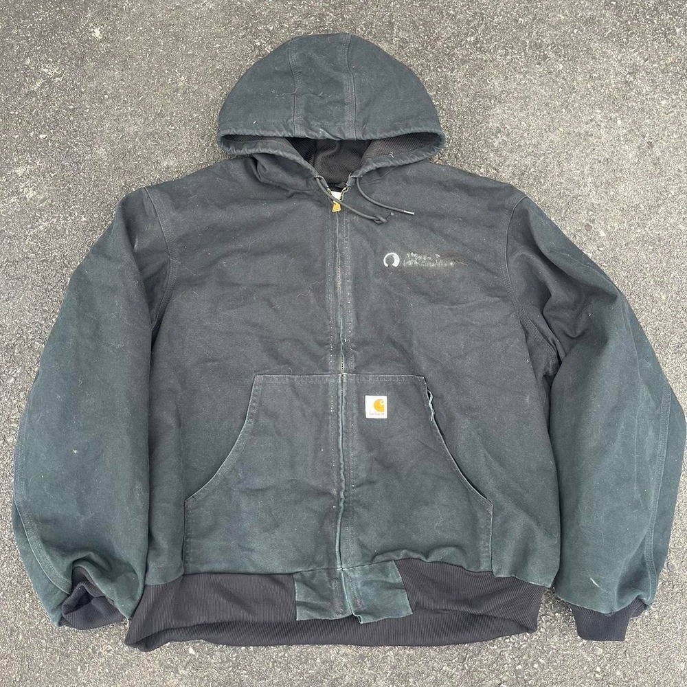 Vintage Made In America Carhartt Hooded Jacket Size 2XL With Embroidered Details